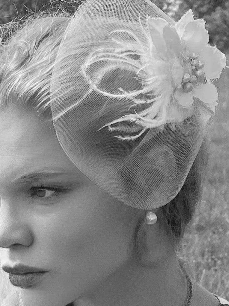 Precious feather bridal fascinator