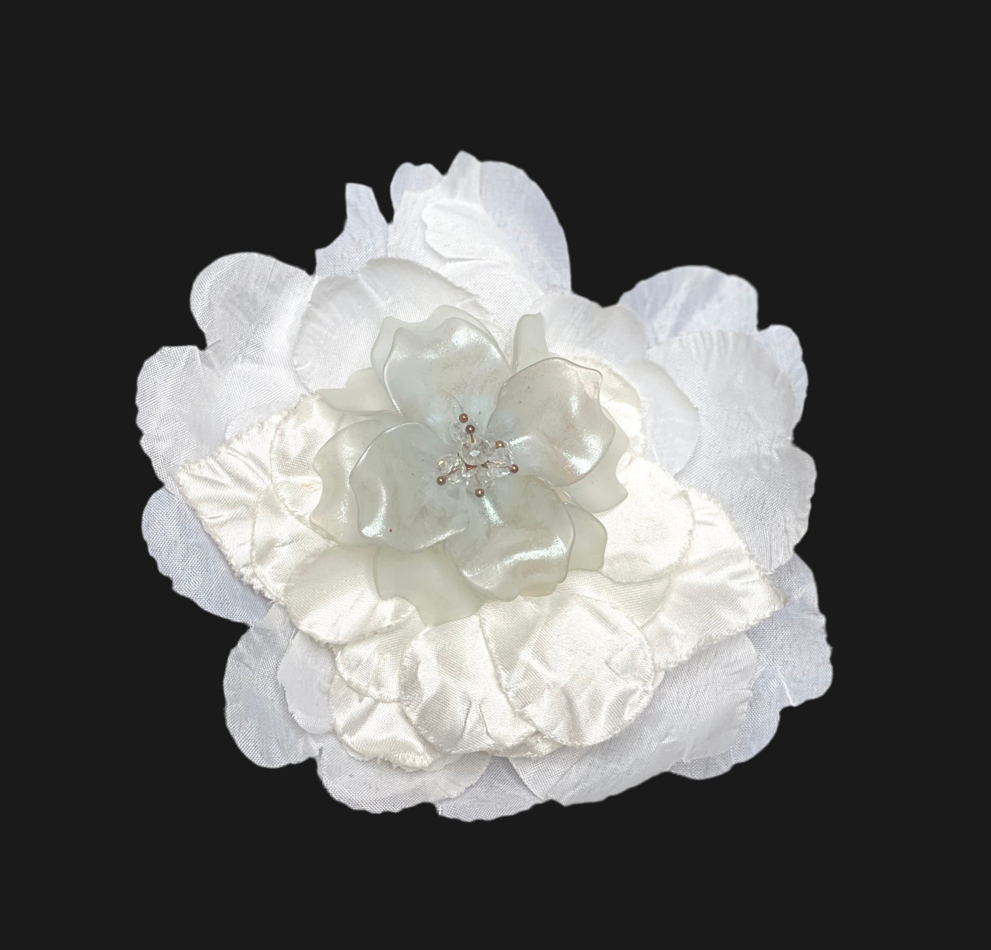 Floral bridal pin , cool shimmer