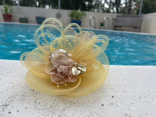 Yellow fascinator